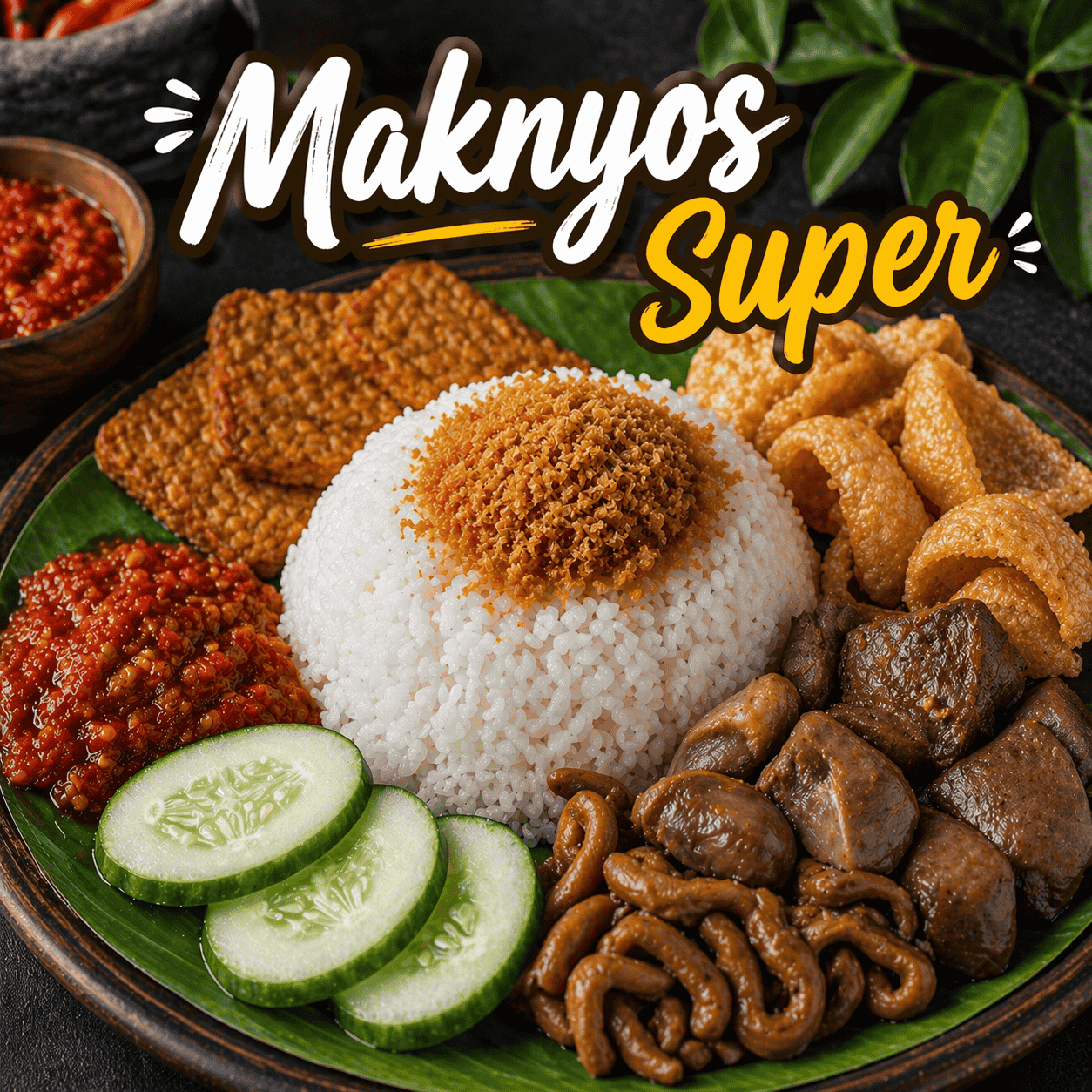 Maknyos Super dengan tambahan hati dan sambal nyonyos